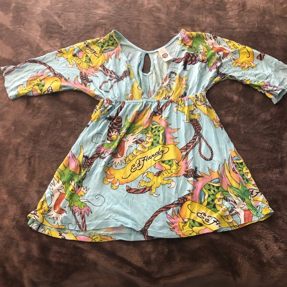 Ed Hardy flowy top size M - Picture 2 of 3